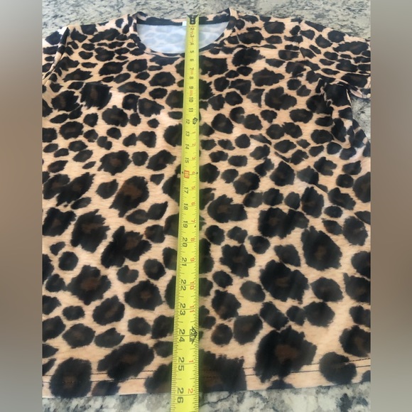 Losturban Leopard Print Athletic Short Sleeve Shirt Plus Size XXL - Picture 6 of 13